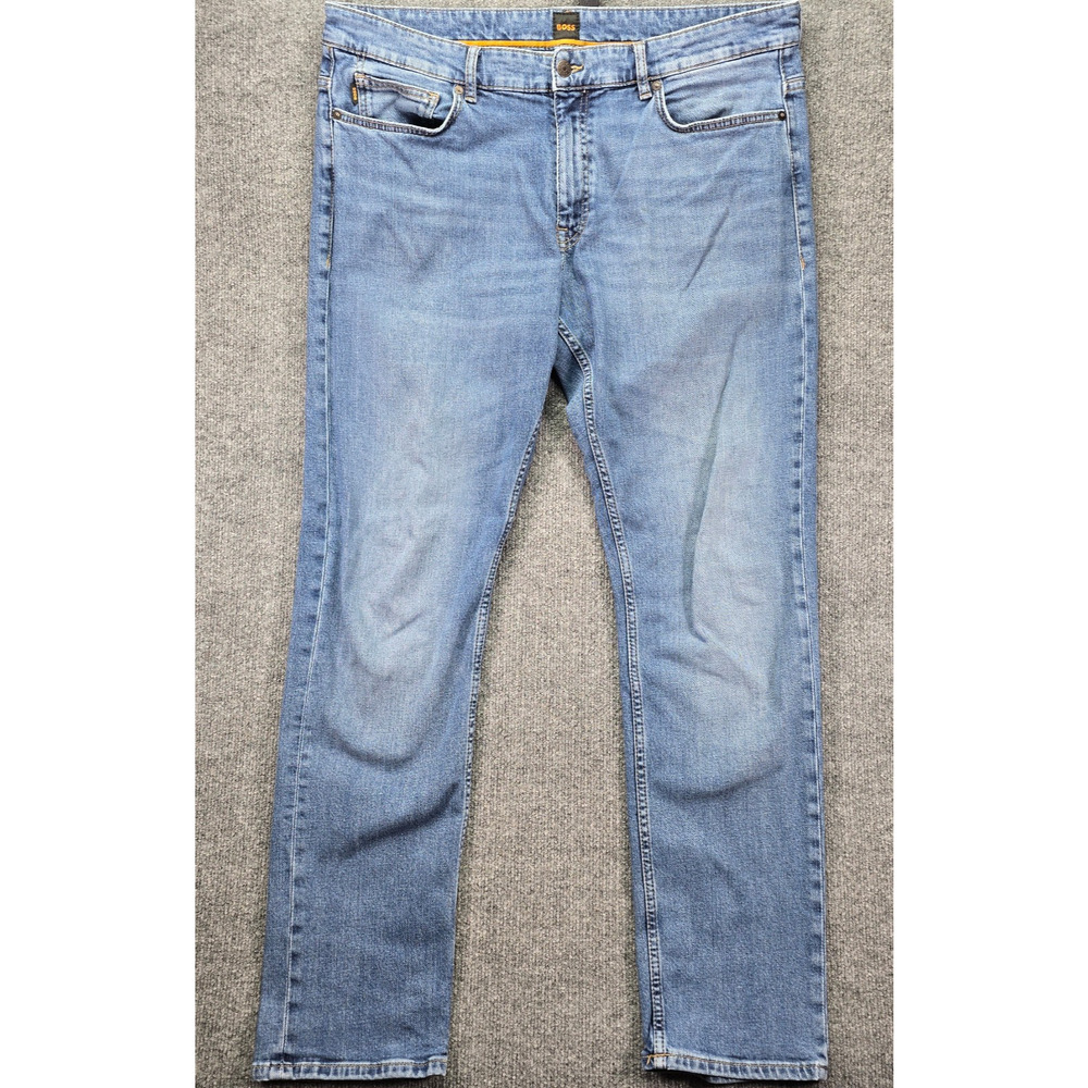 Boss Delaware Slim Fit Jeans Mens 38x34 (38x32) Blue Medium Wash Denim Stretch